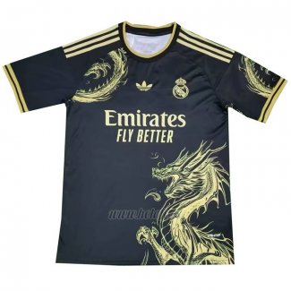 Tailandia Camiseta Real Madrid Dragon 2024-2025 Negro Oro